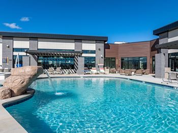 Shimmering pool view